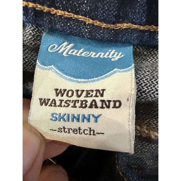 Old Navy Jeans Maternity Womens 1 Dark Wash Skinny Stretch Woven Waistband Pants - Picture 2 of 5
